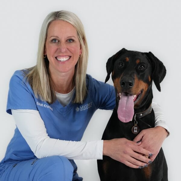 Dr. Sarah Kronland with pet