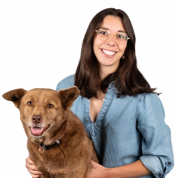 Dr. Camille Brassard with dog
