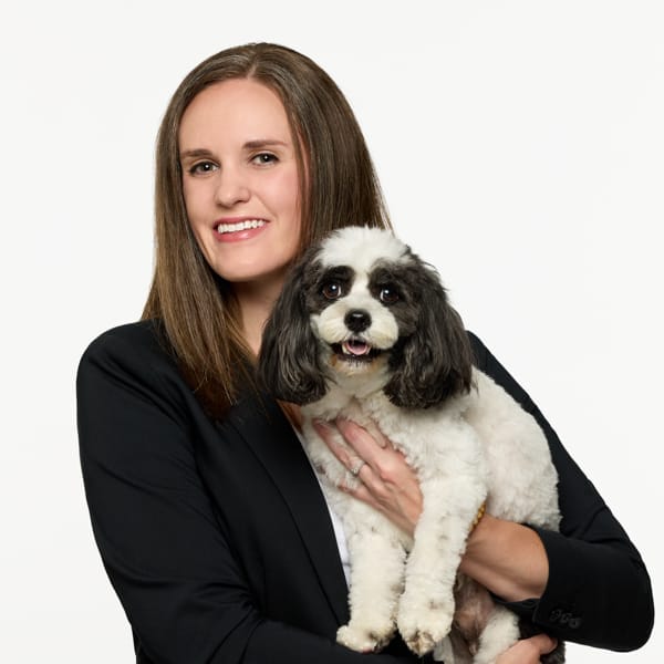 Dr. Shannon De Leon with pet